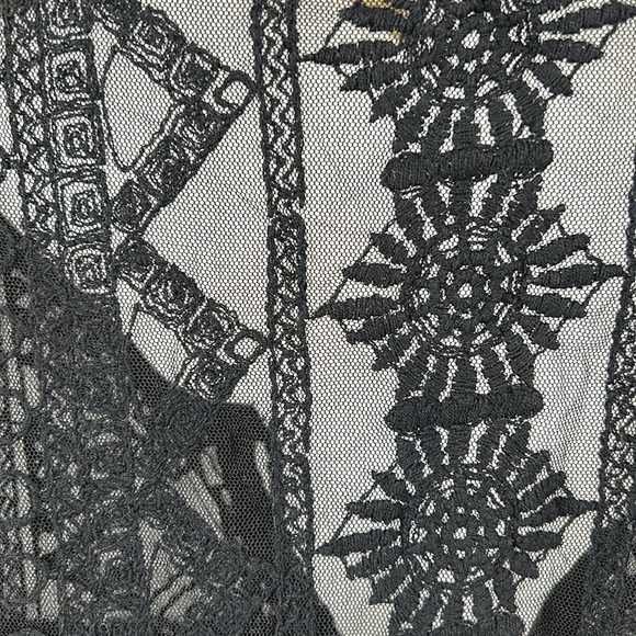 ROXY Sweet Sunshine Lace Insert Top with Bell Long Sleeves in Anthracite size XL - Picture 7 of 13